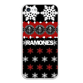 Чехол для iPhone 5/5S матовый с принтом Праздничный Ramones в городе Новоалтайск, Силикон | Область печати: задняя сторона чехла, без боковых панелей | ramones | группа | джонни | джоуи | ди ди томми | знак | красный | марк | надпись | новогодний | новый год | панк | поп | праздник | раманес | раманэс | рамон | рамонес | рамонэс | рамоун | рамоунз | рамоунс