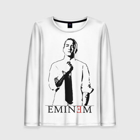 Женский лонгслив 3D с принтом Eminem в городе Новоалтайск, 100% полиэстер | длинные рукава, круглый вырез горловины, полуприлегающий силуэт | actor | american rapper | composer | eminem | music | rap | record producer | актёр | американский | композитор | музыка | музыкальный продюсер | рэп | рэпер