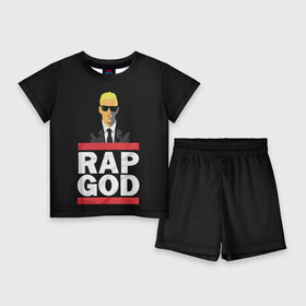 Детский костюм с шортами 3D с принтом Rap God Eminem в городе Новоалтайск,  |  | Тематика изображения на принте: actor | american rapper | composer | eminem | music | rap | rap god | record producer |   | актёр | американский | композитор | музыка | музыкальный продюсер | рэп | рэпер