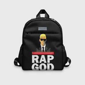 Детский рюкзак 3D с принтом Rap God Eminem в городе Новоалтайск, 100% полиэстер | лямки с регулируемой длиной, сверху петелька, чтобы рюкзак можно было повесить на вешалку. Основное отделение закрывается на молнию, как и внешний карман. Внутри дополнительный карман. По бокам два дополнительных кармашка | actor | american rapper | composer | eminem | music | rap | rap god | record producer |   | актёр | американский | композитор | музыка | музыкальный продюсер | рэп | рэпер