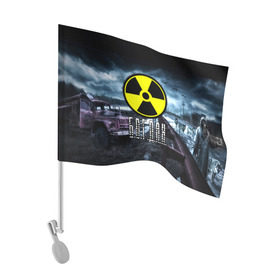 Флаг для автомобиля с принтом S.T.A.L.K.E.R. - Б.О.Г.Д.А.Н. в городе Новоалтайск, 100% полиэстер | Размер: 30*21 см | stalker | богдан | богом данный | волки | грузовик | имя | мрак | припять | птицы | радиация | сталкер | чернобыль