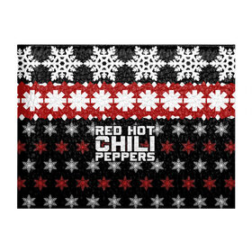Обложка для студенческого билета с принтом Праздничный RHCP в городе Новоалтайск, натуральная кожа | Размер: 11*8 см; Печать на всей внешней стороне | red hot chili peppers | rhcp | альтернативный | группа | джош клингхоффер | знак | красные острые перцы чили | красный | метал | надпись | новогодний | новый год | праздник | ред хот ч | рождество | рок | рхчп | рэп