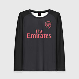 Женский лонгслив 3D с принтом Ozil away 17-18 в городе Новоалтайск, 100% полиэстер | длинные рукава, круглый вырез горловины, полуприлегающий силуэт | arsenal | barclays | campions | england | league | london | mesut | ozil | англия | арсенал | лига | лондон | месут | озил | чемпионов