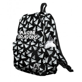 Рюкзак 3D с принтом IMAGINE DRAGONS в городе Новоалтайск, 100% полиэстер | лямки с регулируемой длиной, сверху петелька, чтобы рюкзак можно было повесить на вешалку. Основное отделение закрывается на молнию, как и внешний карман. Внутри два дополнительных кармана, один из которых закрывается на молнию. По бокам два дополнительных кармашка | imagine dragons | бумажный самолетик | драгонс | самолетик