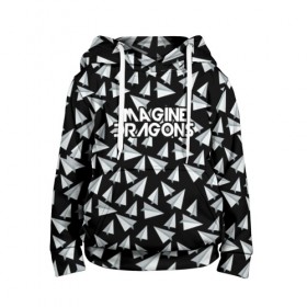 Детская толстовка 3D с принтом IMAGINE DRAGONS в городе Новоалтайск, 100% полиэстер | двухслойный капюшон со шнурком для регулировки, мягкие манжеты на рукавах и по низу толстовки, спереди карман-кенгуру с мягким внутренним слоем | Тематика изображения на принте: imagine dragons | бумажный самолетик | драгонс | самолетик