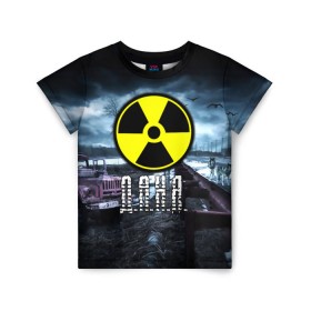 Детская футболка 3D с принтом S.T.A.L.K.E.R. - Д.А.Н.Я. в городе Новоалтайск, 100% гипоаллергенный полиэфир | прямой крой, круглый вырез горловины, длина до линии бедер, чуть спущенное плечо, ткань немного тянется | stalker | волки | грузовик | даниил | данил | данилка | даня | имя | мрак | припять | птицы | радиация | сталкер | чернобыль