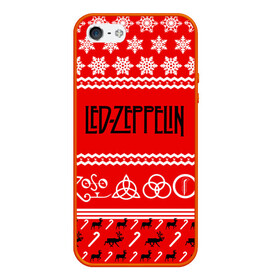 Чехол для iPhone 5/5S матовый с принтом Праздничный Led Zeppelin в городе Новоалтайск, Силикон | Область печати: задняя сторона чехла, без боковых панелей | led zeppelin | блюз | группа | джимми пейдж | джон генри бонэм | джон пол джонс | знак | красный | лед зепелен | лед зеппелин | метал | надпись | новогодний | новый год | праздник | роберт плант | рождество