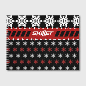 Альбом для рисования с принтом Праздничный Skillet в городе Новоалтайск, 100% бумага
 | матовая бумага, плотность 200 мг. | skilet | skillet | альтернативный | гранж | группа | джен леджер | джон купер | знак | индастриал | кори купер | красный | метал | надпись | новогодний | новый год | ню | пост | праздник | рождество | рок