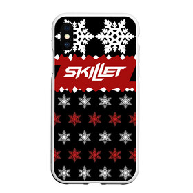 Чехол для iPhone XS Max матовый с принтом Праздничный Skillet в городе Новоалтайск, Силикон | Область печати: задняя сторона чехла, без боковых панелей | skilet | skillet | альтернативный | гранж | группа | джен леджер | джон купер | знак | индастриал | кори купер | красный | метал | надпись | новогодний | новый год | ню | пост | праздник | рождество | рок
