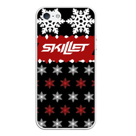Чехол для iPhone 5/5S матовый с принтом Праздничный Skillet в городе Новоалтайск, Силикон | Область печати: задняя сторона чехла, без боковых панелей | skilet | skillet | альтернативный | гранж | группа | джен леджер | джон купер | знак | индастриал | кори купер | красный | метал | надпись | новогодний | новый год | ню | пост | праздник | рождество | рок
