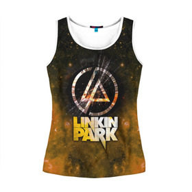 Женская майка 3D с принтом Linkin Park космос в городе Новоалтайск, 100% полиэстер | круглая горловина, прямой силуэт, длина до линии бедра | bennington | chester | linkin park | альтернативный | беннингтон | группа | ленкин | линкин | майк | метал | музыкант | ню | нюметал | парк | певец | рок | рэп | честер | электроник
