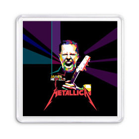 Магнит 55*55 с принтом Metallica James Alan Hatfield в городе Новоалтайск, Пластик | Размер: 65*65 мм; Размер печати: 55*55 мм | Тематика изображения на принте: alan | american | band | hard | hatfield | james | metal | metallica | rock | thrash | алан | американская | джеймс | метал группа | трэш метал | хард рок | хэтфилд