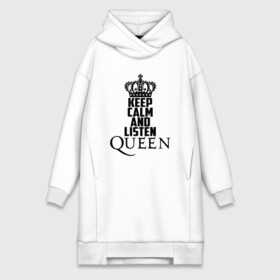 Платье-худи хлопок с принтом Keep calm and listen Queen в городе Новоалтайск,  |  | paul rodgers | queen | quen | брайан мэй | глэм | группа | джон дикон | квин | королева | куин | меркури | меркьюри | мэркури | поп | роджер тейлор | рок | фредди | фреди | хард | хардрок