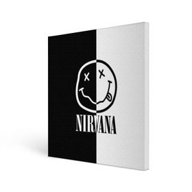 Холст квадратный с принтом Nirvana в городе Новоалтайск, 100% ПВХ |  | cobain | kurt | nirvana | альтернативный | гранж | грол | группа | дональд | кобейн | курт | музыка | музыкант | надпись | нервана | нирвана | новоселич | певец | рок | смайл | смайлик | солист | язык