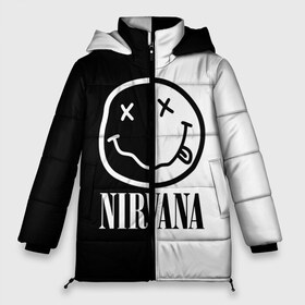 Женская зимняя куртка 3D с принтом Nirvana в городе Новоалтайск, верх — 100% полиэстер; подкладка — 100% полиэстер; утеплитель — 100% полиэстер | длина ниже бедра, силуэт Оверсайз. Есть воротник-стойка, отстегивающийся капюшон и ветрозащитная планка. 

Боковые карманы с листочкой на кнопках и внутренний карман на молнии | cobain | kurt | nirvana | альтернативный | гранж | грол | группа | дональд | кобейн | курт | музыка | музыкант | надпись | нервана | нирвана | новоселич | певец | рок | смайл | смайлик | солист | язык