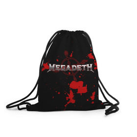 Рюкзак-мешок 3D с принтом Megadeth в городе Новоалтайск, 100% полиэстер | плотность ткани — 200 г/м2, размер — 35 х 45 см; лямки — толстые шнурки, застежка на шнуровке, без карманов и подкладки | megadet | megadeth | группа | дирк вербурен | дэвид эллефсон | дэйв мастейн | кико лоурейро | мегадет | мегадетх | метал | рок | трэш | трэшметал | тяжелый | хард | хардрок | хеви | хевиметал
