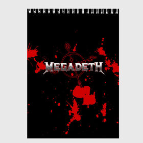 Скетчбук с принтом Megadeth в городе Новоалтайск, 100% бумага
 | 48 листов, плотность листов — 100 г/м2, плотность картонной обложки — 250 г/м2. Листы скреплены сверху удобной пружинной спиралью | megadet | megadeth | группа | дирк вербурен | дэвид эллефсон | дэйв мастейн | кико лоурейро | мегадет | мегадетх | метал | рок | трэш | трэшметал | тяжелый | хард | хардрок | хеви | хевиметал