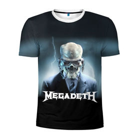 Мужская футболка 3D спортивная с принтом Megadeth в городе Новоалтайск, 100% полиэстер с улучшенными характеристиками | приталенный силуэт, круглая горловина, широкие плечи, сужается к линии бедра | megadeth |   megadet | группа | дирк вербурен | дэвид эллефсон | дэйв мастейн | кико лоурейро | мегадет | мегадетх | метал | рок | трэш | трэшметал | тяжелый | хард | хардрок | хеви | хевиметал