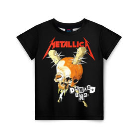 Детская футболка 3D с принтом Metallica в городе Новоалтайск, 100% гипоаллергенный полиэфир | прямой крой, круглый вырез горловины, длина до линии бедер, чуть спущенное плечо, ткань немного тянется | american | band | cliff burton | dave mustaine | hard | james hatfield | jason newsted | kirk hammett | lars ulrich | metal | metallica | robert trujillo | rock | ron mcgowney | thrash | американская | джеймс хэтфилд | ларс ул | метал группа | трэш метал 