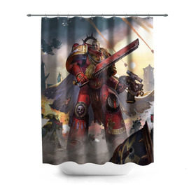 Штора 3D для ванной с принтом Warhammer 40000 в городе Новоалтайск, 100% полиэстер | плотность материала — 100 г/м2. Стандартный размер — 146 см х 180 см. По верхнему краю — пластиковые люверсы для креплений. В комплекте 10 пластиковых колец | crusade | eternal | броня | воины | воители | доспехи | игры | фантастика | фэнтези