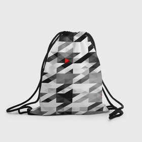 Рюкзак-мешок 3D с принтом gray geometry collection в городе Новоалтайск, 100% полиэстер | плотность ткани — 200 г/м2, размер — 35 х 45 см; лямки — толстые шнурки, застежка на шнуровке, без карманов и подкладки | Тематика изображения на принте: abstraction | geometry | абстракция | геометрия | грань | краски | кубик | кубики | линии | мозаика | разноцветные | ребро | текстура | тени | узор