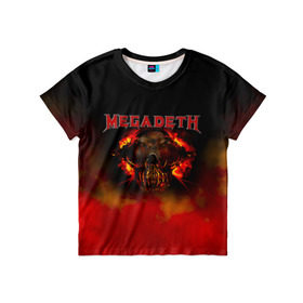 Детская футболка 3D с принтом Megadeth в городе Новоалтайск, 100% гипоаллергенный полиэфир | прямой крой, круглый вырез горловины, длина до линии бедер, чуть спущенное плечо, ткань немного тянется | megadet | megadeth | группа | дирк вербурен | дэвид эллефсон | дэйв мастейн | кико лоурейро | мегадет | мегадетх | метал | рок | трэш | трэшметал | тяжелый | хард | хардрок | хеви | хевиметал