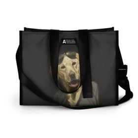 Сумка-шоппер 3D с принтом Mr Peanutbutter в городе Новоалтайск, 100% полиэстер | застегивается на металлическую кнопку; внутренний карман застегивается на молнию. Стенки укреплены специальным мягким материалом, чтобы защитить содержимое от несильных ударов
 | bojack horseman | mr peanutbutter | конь боджек | лошадь боджек | мистер подхвост