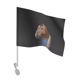 Флаг для автомобиля с принтом BoJack в городе Новоалтайск, 100% полиэстер | Размер: 30*21 см | bojack horseman | конь боджек | лошадь боджек
