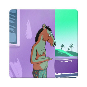 Магнит виниловый Квадрат с принтом BoJack в городе Новоалтайск, полимерный материал с магнитным слоем | размер 9*9 см, закругленные углы | Тематика изображения на принте: bojack horseman | конь боджек | лошадь боджек