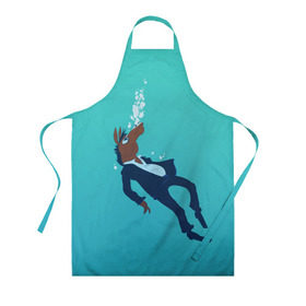 Фартук 3D с принтом BoJack в городе Новоалтайск, 100% полиэстер | общий размер — 65 х 85 см, ширина нагрудника — 26 см, горловина — 53 см, длина завязок — 54 см, общий обхват в поясе — 173 см. Принт на завязках и на горловине наносится с двух сторон, на основной части фартука — только с внешней стороны | bojack horseman | конь боджек | лошадь боджек