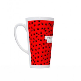 Кружка Латте с принтом TOP в городе Новоалтайск, Белая керамика | Объем 480 мл; Высота 150 мм; Диаметр 90 мм | rock | twenty one pilots | рок группа