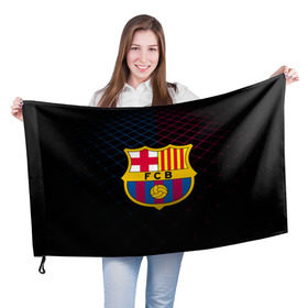 Флаг 3D с принтом FC Barca 2018 Line в городе Новоалтайск, 100% полиэстер | плотность ткани — 95 г/м2, размер — 67 х 109 см. Принт наносится с одной стороны | fc | fc barcelona | fcb | барселона | спорт | спортивные | фк | футбол | футбольный клуб