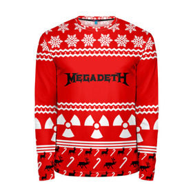 Мужской лонгслив 3D с принтом Праздничный Megadeth в городе Новоалтайск, 100% полиэстер | длинные рукава, круглый вырез горловины, полуприлегающий силуэт | 