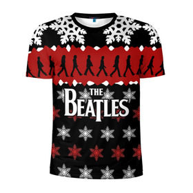Мужская футболка 3D спортивная с принтом Праздничный The Beatles в городе Новоалтайск, 100% полиэстер с улучшенными характеристиками | приталенный силуэт, круглая горловина, широкие плечи, сужается к линии бедра | beatles | the beatles | бител | битлз | битлс | битлы | группа | джон леннон | джордж харрисон | жуки | знак | красный | ливерпульская четвёрка | мерсибит | надпись | новогодний | новый год | пол маккартни | поп