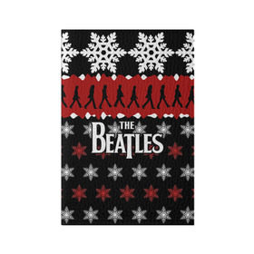 Обложка для паспорта матовая кожа с принтом Праздничный The Beatles в городе Новоалтайск, натуральная матовая кожа | размер 19,3 х 13,7 см; прозрачные пластиковые крепления | beatles | the beatles | бител | битлз | битлс | битлы | группа | джон леннон | джордж харрисон | жуки | знак | красный | ливерпульская четвёрка | мерсибит | надпись | новогодний | новый год | пол маккартни | поп