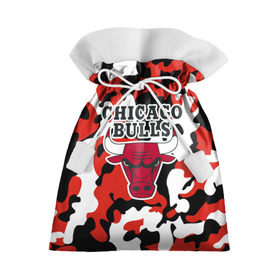 Подарочный 3D мешок с принтом CHICAGO BULLS Новогодний в городе Новоалтайск, 100% полиэстер | Размер: 29*39 см | Тематика изображения на принте: камуфляж | красный | чикаго буллс