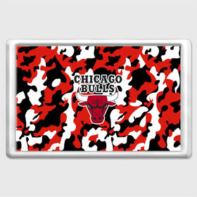 Магнит 45*70 с принтом CHICAGO BULLS Новогодний в городе Новоалтайск, Пластик | Размер: 78*52 мм; Размер печати: 70*45 | Тематика изображения на принте: камуфляж | красный | чикаго буллс
