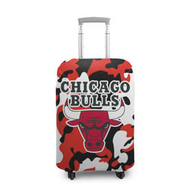 Чехол для чемодана 3D с принтом CHICAGO BULLS Новогодний в городе Новоалтайск, 86% полиэфир, 14% спандекс | двустороннее нанесение принта, прорези для ручек и колес | камуфляж | красный | чикаго буллс