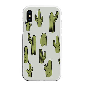 Чехол для iPhone XS Max матовый с принтом Кактус в городе Новоалтайск, Силикон | Область печати: задняя сторона чехла, без боковых панелей | Тематика изображения на принте: cactus | кактус