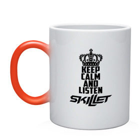 Кружка хамелеон с принтом Keep calm and listen Skillet в городе Новоалтайск, керамика | меняет цвет при нагревании, емкость 330 мл | skilet | skillet | альтернативный | гранж | группа | джен леджер | джон купер | индастриал | кори купер | метал | ню | пост | рок | сет моррисон | симфоник | скилет | хард | христианский