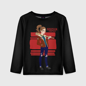 Детский лонгслив 3D с принтом STRANGER THINGS | ОЧЕНЬ СТРАННЫЕ ДЕЛА в городе Новоалтайск, 100% полиэстер | длинные рукава, круглый вырез горловины, полуприлегающий силуэт
 | stranger things