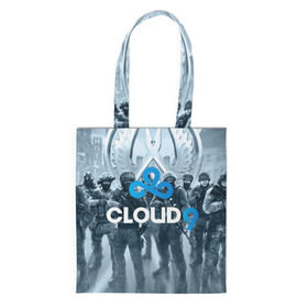 Сумка 3D повседневная с принтом CLOUD 9 CS GO в городе Новоалтайск, 100% полиэстер | Плотность: 200 г/м2; Размер: 34×35 см; Высота лямок: 30 см | cloud 9 | counter strike | cs go | esports | team | известные | киберспорт | мировые | спорт