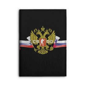 Обложка для автодокументов с принтом CS GO RUSSIAN TEAM в городе Новоалтайск, натуральная кожа |  размер 19,9*13 см; внутри 4 больших “конверта” для документов и один маленький отдел — туда идеально встанут права | Тематика изображения на принте: global offensive | герб | россия | флаг