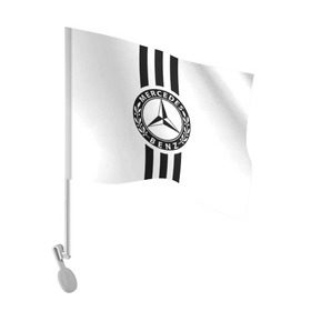 Флаг для автомобиля с принтом MERCEDES BENZ в городе Новоалтайск, 100% полиэстер | Размер: 30*21 см |   | автомобильные | машины
