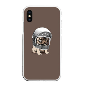 Чехол для iPhone XS Max матовый с принтом Мопсик в скафандре в городе Новоалтайск, Силикон | Область печати: задняя сторона чехла, без боковых панелей | Тематика изображения на принте: домашние животные | мопс | пес | песик | собака | собачка