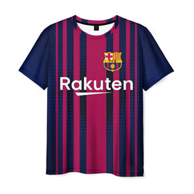 Мужская футболка 3D с принтом Barcelona FC в городе Новоалтайск, 100% полиэфир | прямой крой, круглый вырез горловины, длина до линии бедер | barcelona | club | football | soccer | sport | team | атрибутика | барса | барселона | клуб | спорт | футбол