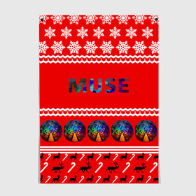Постер с принтом Праздничный Muse в городе Новоалтайск, 100% бумага
 | бумага, плотность 150 мг. Матовая, но за счет высокого коэффициента гладкости имеет небольшой блеск и дает на свету блики, но в отличии от глянцевой бумаги не покрыта лаком | muse | альтернативный | группа | доминик ховард | знак | красный | крис уолстенхолм | мо | моус | моусе | муза | музе | мусе | мэттью беллами | надпись | новогодний | новый год | праздник | прогрессивный