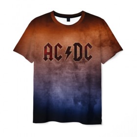 Мужская футболка 3D с принтом AC/DC в городе Новоалтайск, 100% полиэфир | прямой крой, круглый вырез горловины, длина до линии бедер | ac dc | logo | metal | music | rock | лого | логотип | метал | музыка | рок