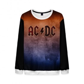Мужской свитшот 3D с принтом AC/DC в городе Новоалтайск, 100% полиэстер с мягким внутренним слоем | круглый вырез горловины, мягкая резинка на манжетах и поясе, свободная посадка по фигуре | ac dc | logo | metal | music | rock | лого | логотип | метал | музыка | рок