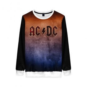 Женский свитшот 3D с принтом AC/DC в городе Новоалтайск, 100% полиэстер с мягким внутренним слоем | круглый вырез горловины, мягкая резинка на манжетах и поясе, свободная посадка по фигуре | ac dc | logo | metal | music | rock | лого | логотип | метал | музыка | рок